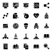 Glyph icons for Science. vector