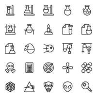 Outline icons for Science. vector