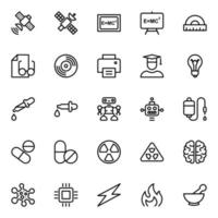 Outline icons for Science. vector