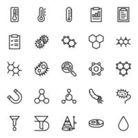 Outline icons for Science. vector