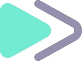Fast forward button flat color ui icon. Music player bar. Playing multimedia file. Switch to next song. Simple filled element for mobile app. Colorful solid pictogram. Vector isolated RGB illustration