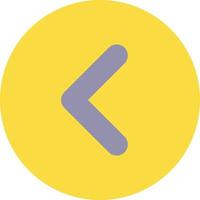 Arrow left button flat color ui icon. Move back. Toolbar control element. Previous track. Menu command. Simple filled element for mobile app. Colorful solid pictogram. Vector isolated RGB illustration