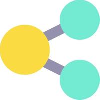 Share flat color ui icon. Button for social networking service. Spreading dot in two directions. Simple filled element for mobile app. Colorful solid pictogram. Vector isolated RGB illustration