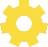 Settings gear flat color ui icon. Device configuration. Developer mode. Setup button. Managing options. Simple filled element for mobile app. Colorful solid pictogram. Vector isolated RGB illustration