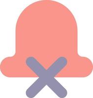 Silent notifications flat color ui icon. Disable notifications. Switch off. Adjusting volume settings. Simple filled element for mobile app. Colorful solid pictogram. Vector isolated RGB illustration