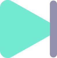 Skip next button flat color ui icon. Music player bar. Playing multimedia file. Progress bar. Simple filled element for mobile app. Colorful solid pictogram. Vector isolated RGB illustration