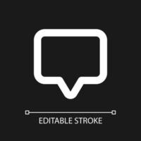 Leave note pixel perfect white linear ui icon for dark theme. Social media notification. Message. Vector line pictogram. Isolated user interface symbol for night mode. Editable stroke