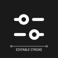 Horizontal adjust pixel perfect white linear ui icon for dark theme. Equalizer. Sound option. Vector line pictogram. Isolated user interface symbol for night mode. Editable stroke
