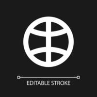 Global network pixel perfect white linear ui icon for dark theme. International connection. Vector line pictogram. Isolated user interface symbol for night mode. Editable stroke