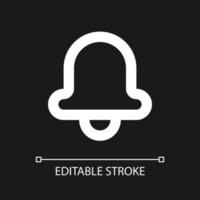 Notifications pixel perfect white linear ui icon for dark theme. Adjust volume. Alarm clock. Vector line pictogram. Isolated user interface symbol for night mode. Editable stroke