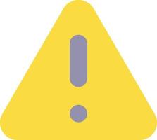 Triangle shaped caution sign flat color ui icon. Notification alert. Exclamation. Potential danger. Simple filled element for mobile app. Colorful solid pictogram. Vector isolated RGB illustration