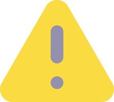 Triangle shaped caution sign flat color ui icon. Notification alert. Exclamation. Potential danger. Simple filled element for mobile app. Colorful solid pictogram. Vector isolated RGB illustration