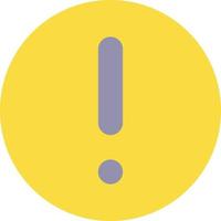 Circular shaped exclamation mark flat color ui icon. Warning. Notification alert. Problem attention. Simple filled element for mobile app. Colorful solid pictogram. Vector isolated RGB illustration