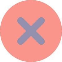 Delete button flat color ui icon. Alert error. Toolbar control element. Cancel upload. Menu command. Simple filled element for mobile app. Colorful solid pictogram. Vector isolated RGB illustration