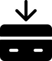 Receive money black glyph ui icon. Electronic funds transaction. Credit card. User interface design. Silhouette symbol on white space. Solid pictogram for web, mobile. Isolated vector illustration