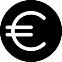 Euro coin black glyph ui icon. Currency and money. Finance and banking. User interface design. Silhouette symbol on white space. Solid pictogram for web, mobile. Isolated vector illustration