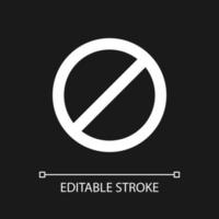 Failure occurred pixel perfect white linear ui icon for dark theme. Error message. Access block. Vector line pictogram. Isolated user interface symbol for night mode. Editable stroke