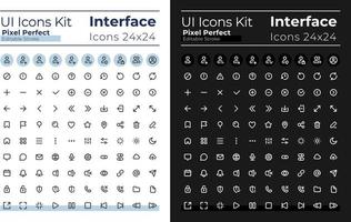 minimalista y sencillo mirando píxel Perfecto lineal ui íconos conjunto para oscuro, ligero modo. contorno aislado usuario interfaz elementos para noche, día temas editable carrera vector