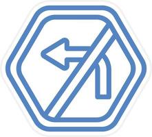No Left Turn Vector Icon Style