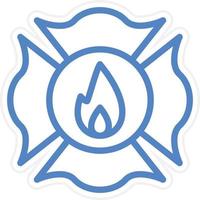 Firefighter Badge Vector Icon Style