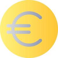 Euro coin flat gradient color ui icon. Currency and money. Golden euro cent. Finance and banking. Simple filled pictogram. GUI, UX design for mobile application. Vector isolated RGB illustration
