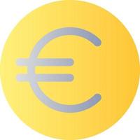 Euro coin flat gradient color ui icon. Currency and money. Golden euro cent. Finance and banking. Simple filled pictogram. GUI, UX design for mobile application. Vector isolated RGB illustration