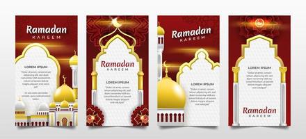 Ramadán social medios de comunicación historia modelo colección vector