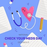 Check Your Meds Day post vector