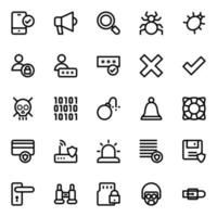 Outline icons for Security. vector