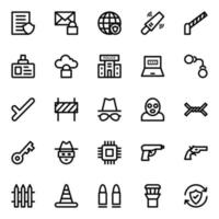 Outline icons for Security. vector