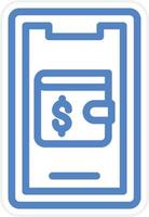 Mobile Wallet Vector Icon Style