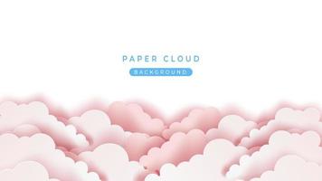 pink paper cloud background with copy space vector