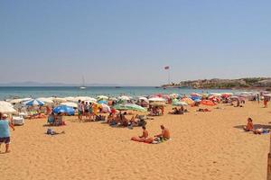 Altinkum beach in Didim, Turkey on a warm summer holiday day photo