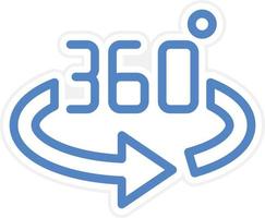 360 grados vector icono estilo