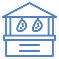 Meat Stall Vector Icon Style