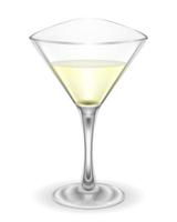 martini cóctel alcohólico bebida vaso vector ilustración aislado en blanco antecedentes