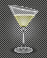 martini cocktail alcoholic drink glass vector illustration isolated on white background