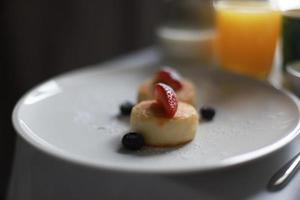 Cheesecakes with berries, breakfast, morning photo