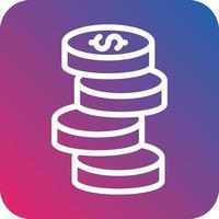 Stack Of Coins Vector Icon Design