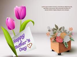 A card that says happy mother's day on it vector