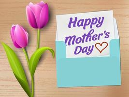 A note with the words happy mother's day written on it vector