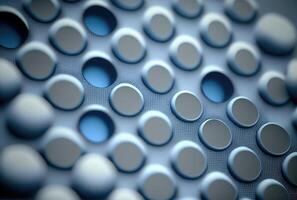 Blue grey circles and dots geometric background. photo