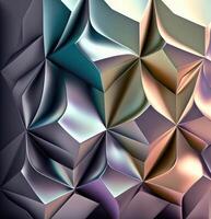Holographic metal low poly abstract background. photo