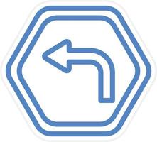 Turn Left Vector Icon Style