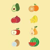 fruit icon collection vector