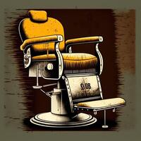 ai generado. generativo ai. retro Clásico barbería silla. lata ser usado para tienda decoración. gráfico Arte ilustración. foto