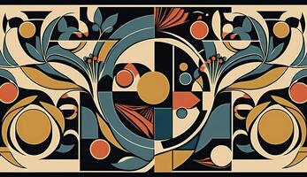 . . Abstract poster pattern. Inspired by Bauhus style and William Morris illustrations. Graphc Art. Can be used for decoration. photo
