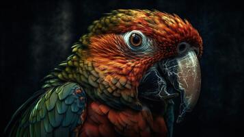 . . Realistic Parrot bird. Can be used for decoration. Graphic Art Illustration. photo