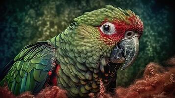 . . Realistic Parrot bird. Can be used for decoration. Graphic Art Illustration. photo
