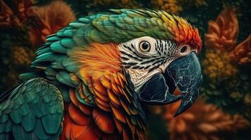 . . Realistic Parrot bird. Can be used for decoration. Graphic Art Illustration. photo